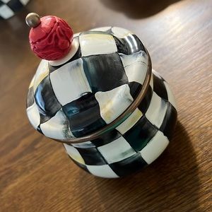 Mackenzie-Childs Courtly Check Enamel Lidded Sugar Bowl